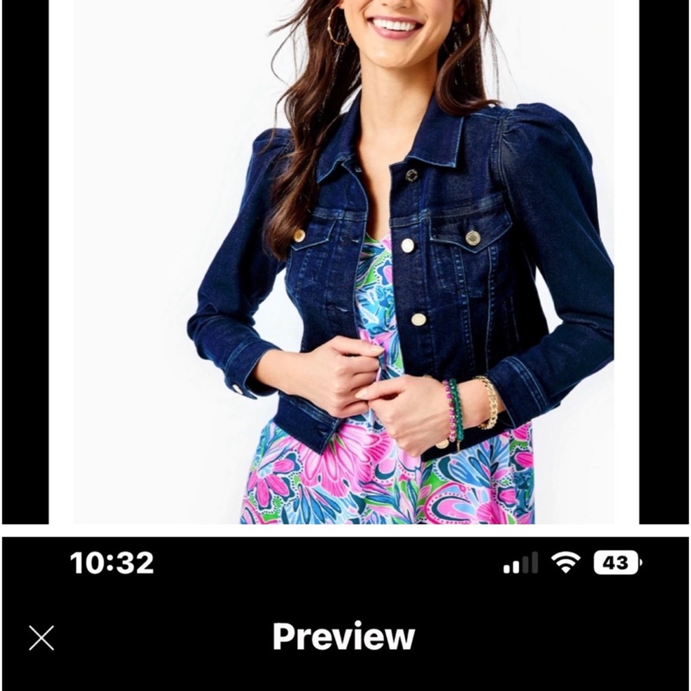 VHTF Lilly Pulitzer Stretch Denim jacket